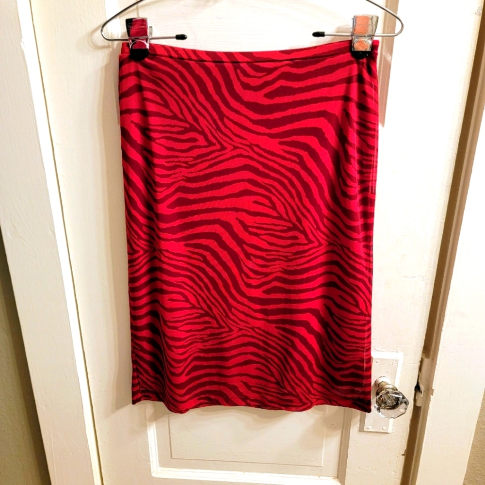 Express Pink Zebra Skirt Sheer Overlay XS